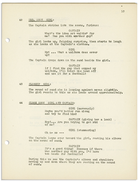 Moe Howard's Personally Owned Script for the 1945 Three Stooges Film ''Booby Dupes''